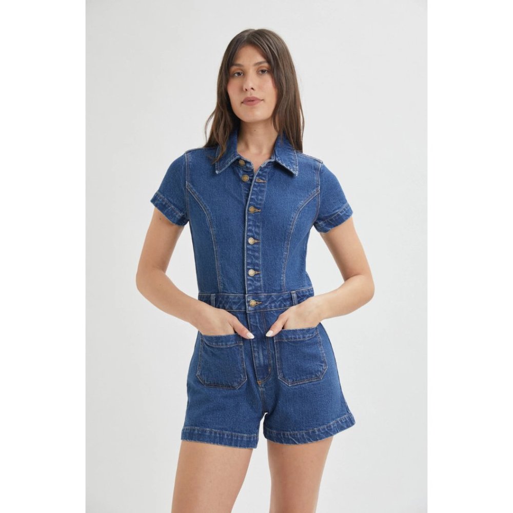 NWT Sailor Romper in Eco Ruby